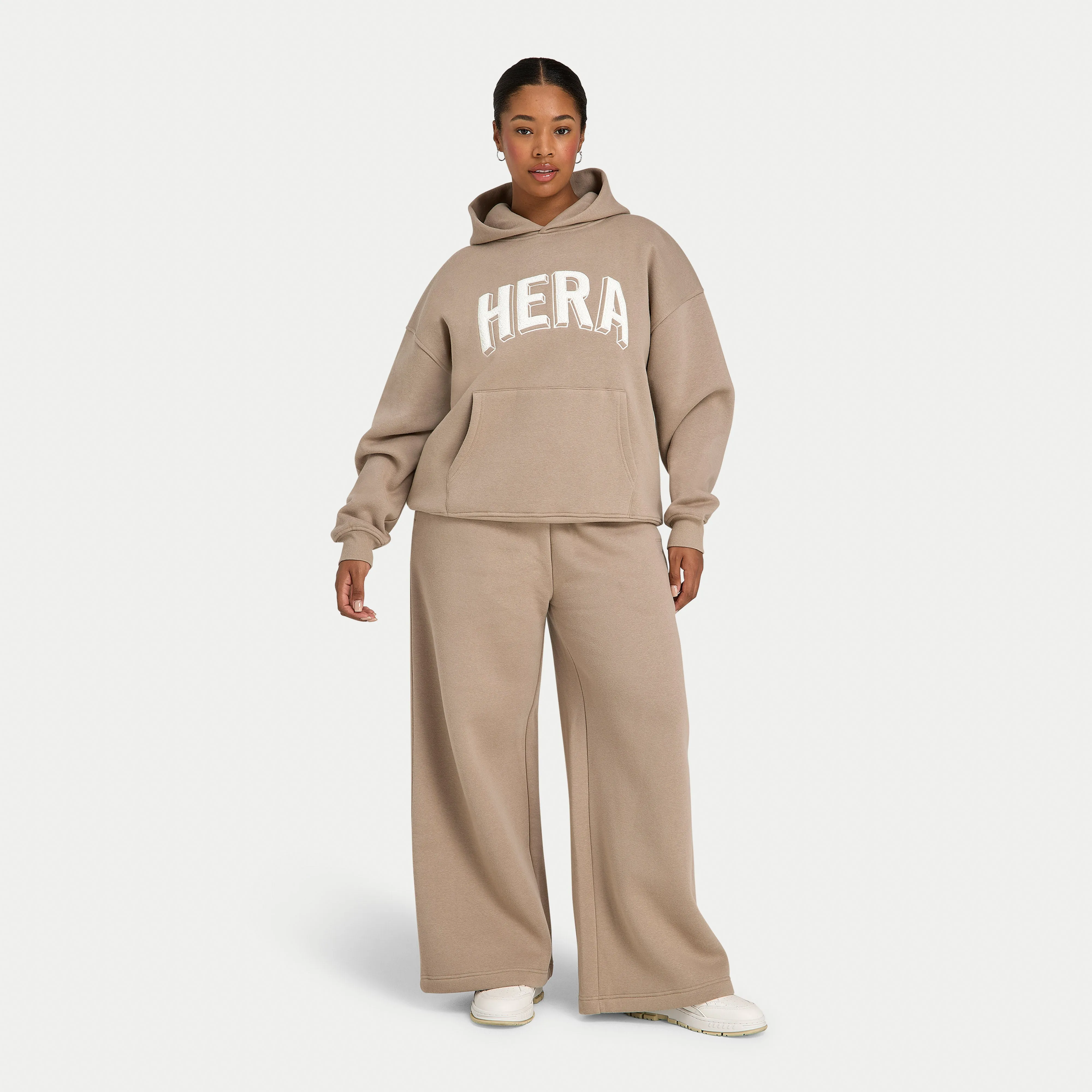 Womens Collective Wide Leg Sweatpant - Mocha