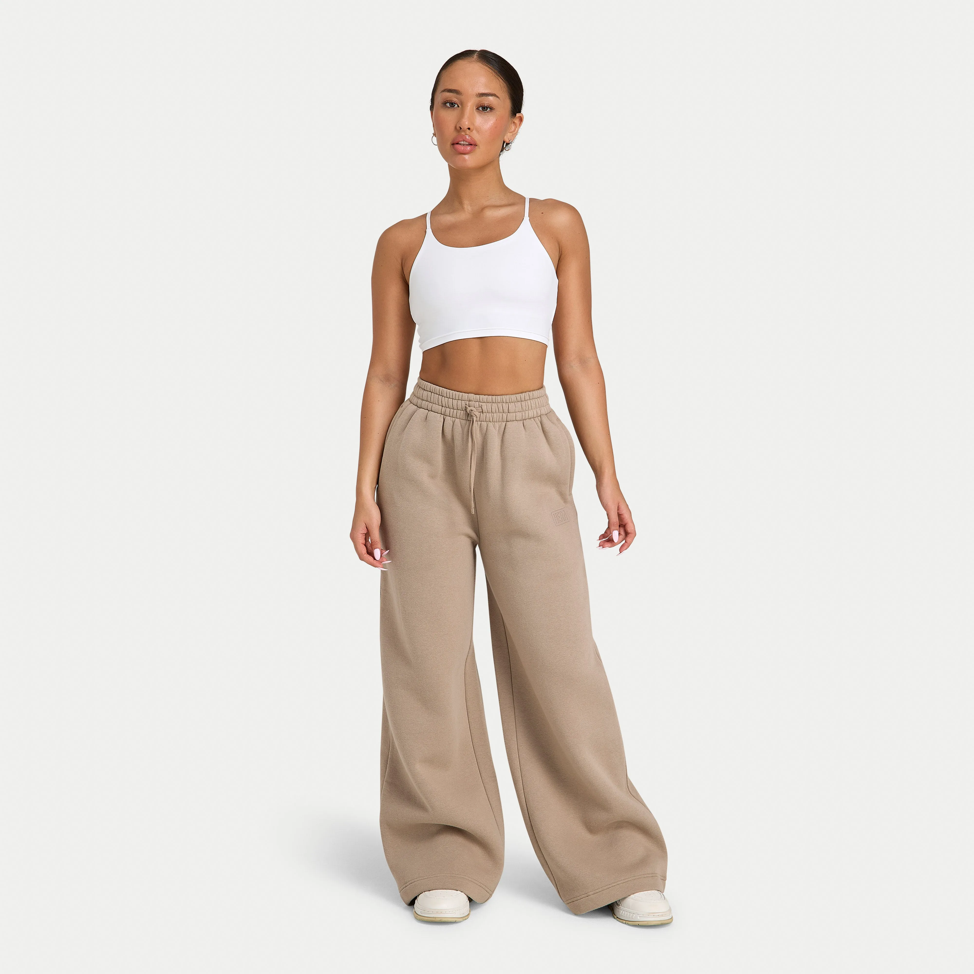 Womens Collective Wide Leg Sweatpant - Mocha