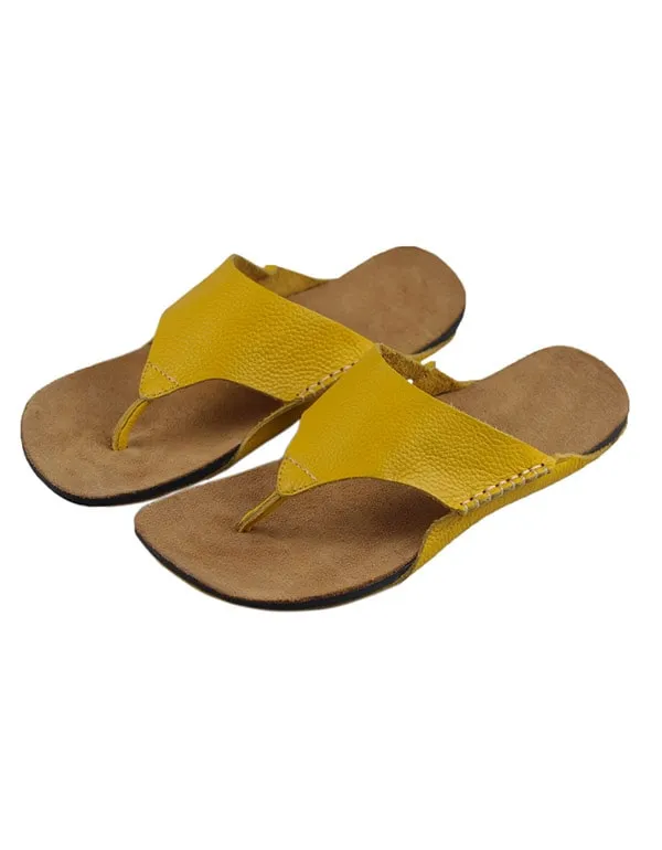 Women's summer Leather Flip-flops Slippers