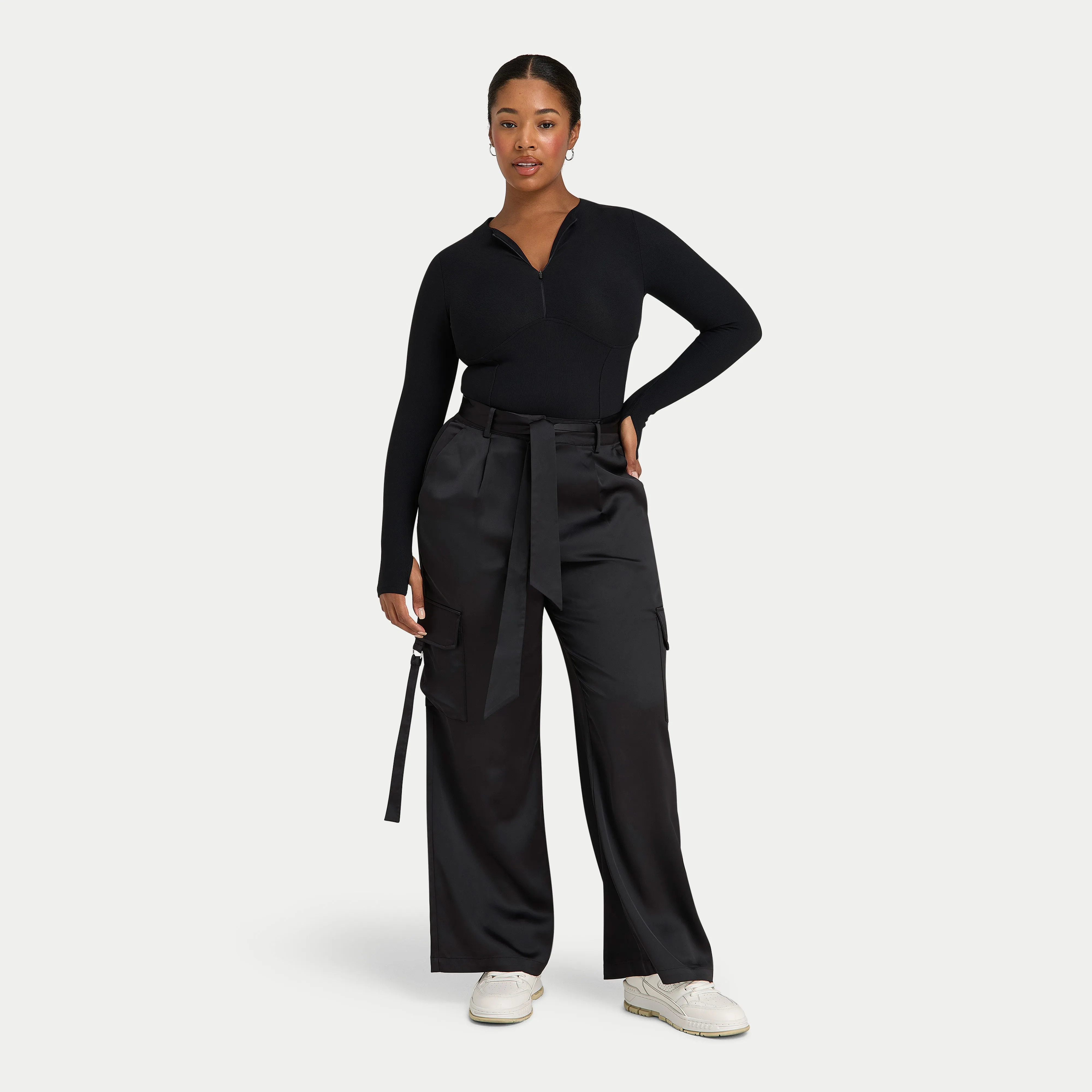 Womens Tailored Cargo Trouser - Black