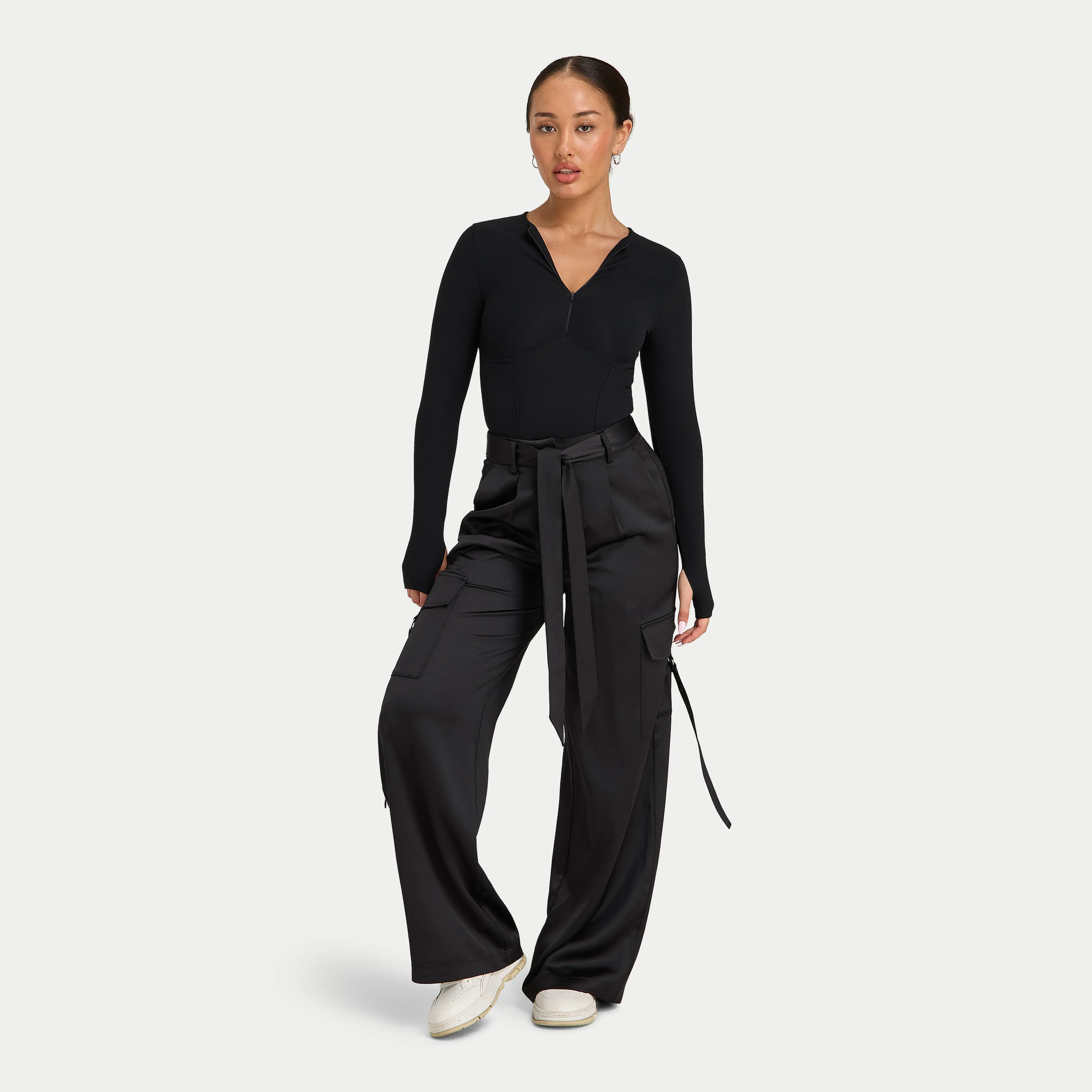 Womens Tailored Cargo Trouser - Black