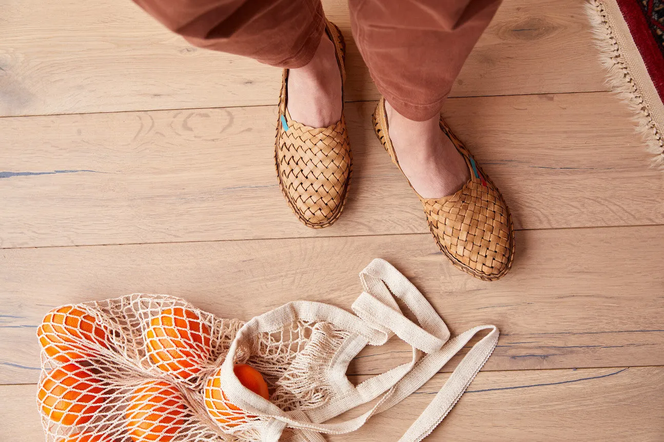 Woven Flat in Honey   Stripes