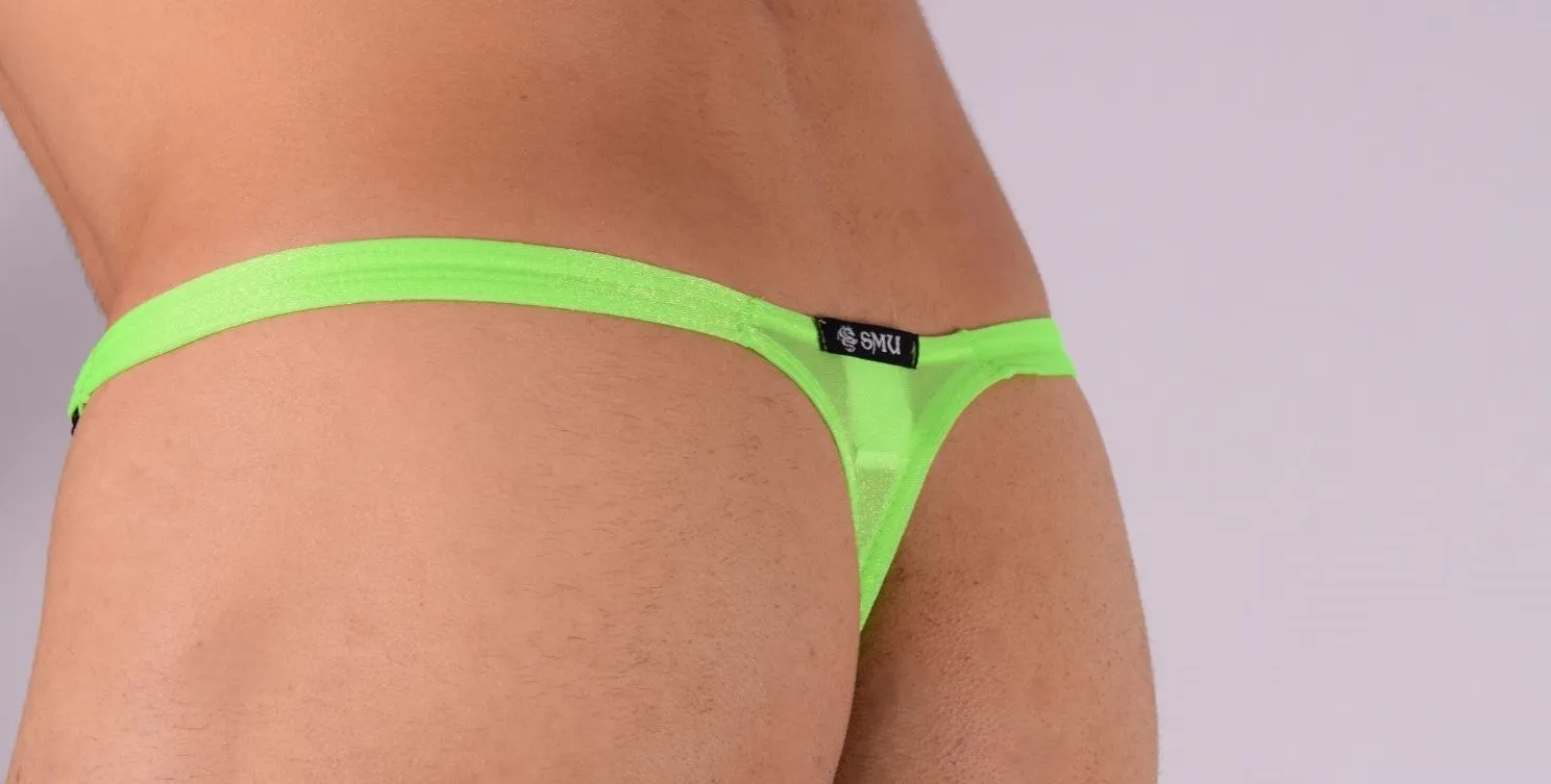 XS/S SMU Mens Detachable Sheer Flashing lime thong 33382 MX11